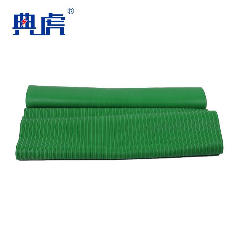 典虎 绝缘胶垫 绿色条纹8mm*1m*5m 卷高清大图
