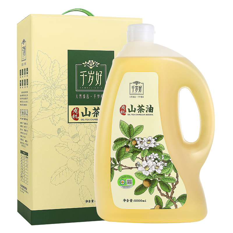千岁好 山茶油 有机油茶籽油 压榨一级食用油5L 单位:盒