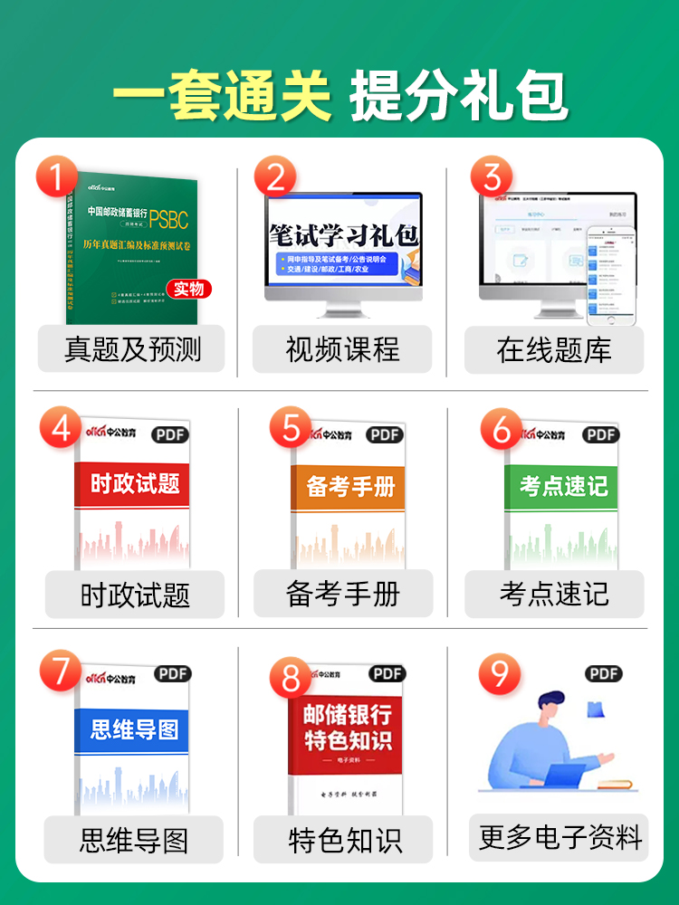 [正版]中公2024中国邮政储蓄银行招聘考试用书中国邮政储蓄银行招聘考试银行秋招2023历年真题汇编全真模拟试卷邮政邮高清大图