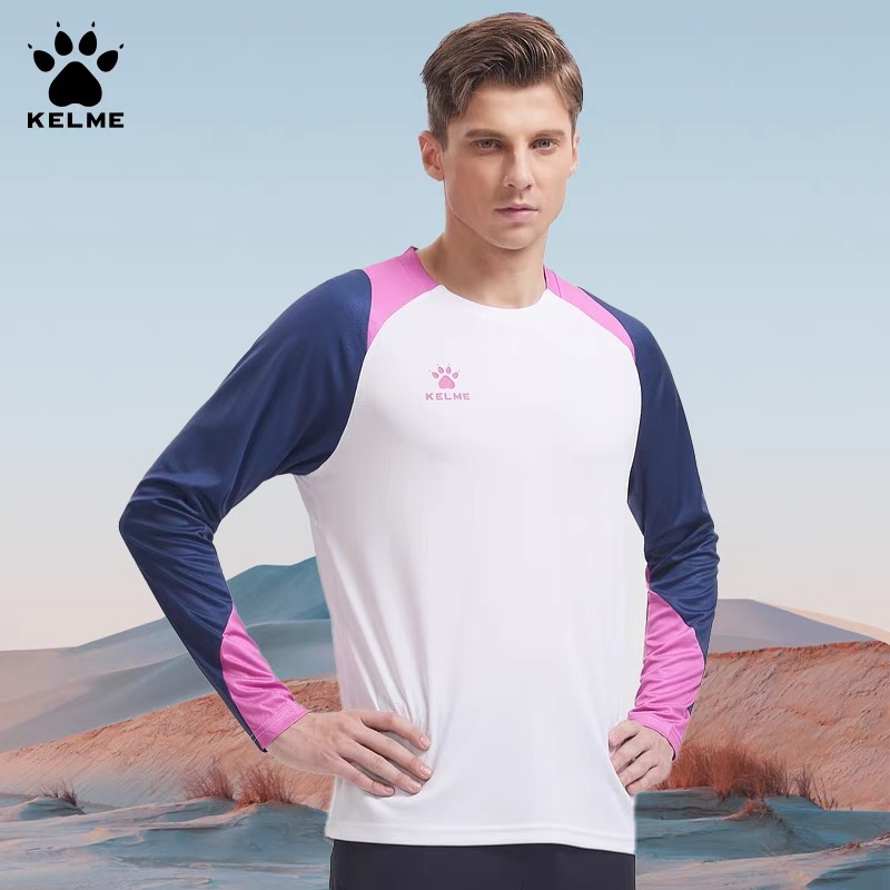 卡尔美足球训练服长袖t恤男士透气跑步健身运动上衣视频