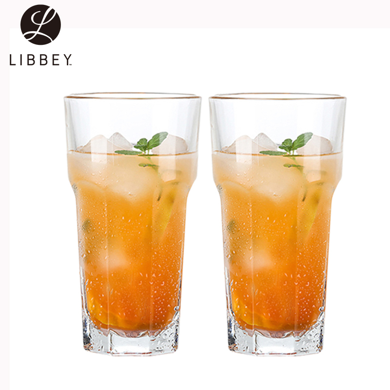 Libbey利比 高款玻璃杯子果汁啤酒威士忌杯必胜客耐热水杯355ml 两只装