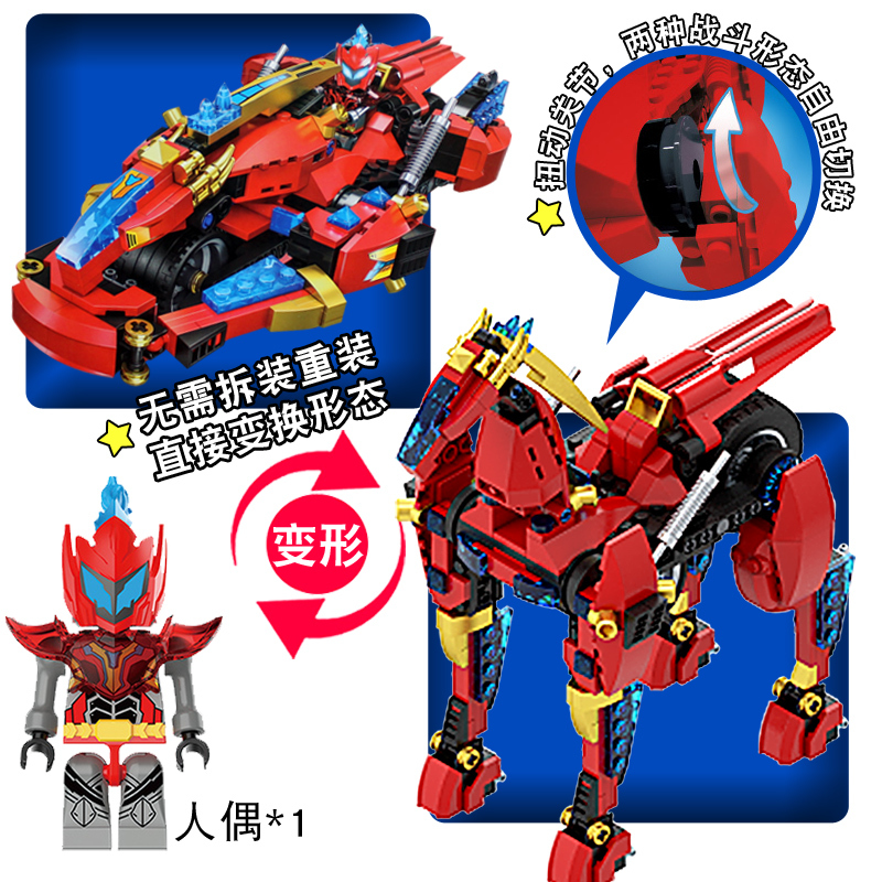 铠凯超能变形战躯机甲积木玩具猿神基因研究所猎铠爆啸象变形战驱8025