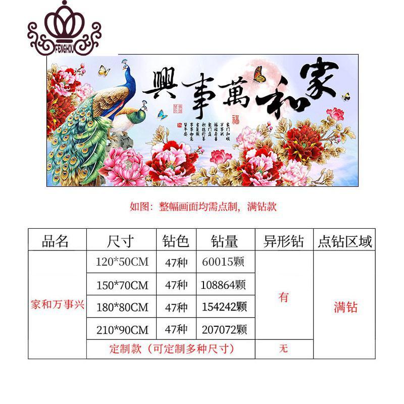 封后(FENGHOU)钻石画2020年新款满钻客厅水晶家和万事兴十字绣点钻砖石2 异形钻、满钻[300*105厘米]多加