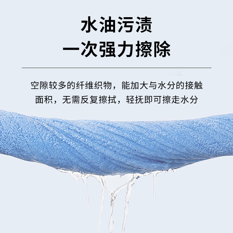 海亚森M2001 MAX超细纤维抹布30*30cm 天蓝色 12条/包高清大图