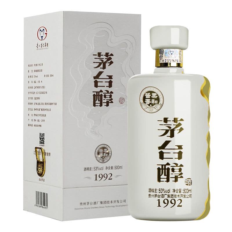 酒厂直供] 茅台醇53度500mL柔和酱香型白酒茅台醇1992 单瓶装【价格图片