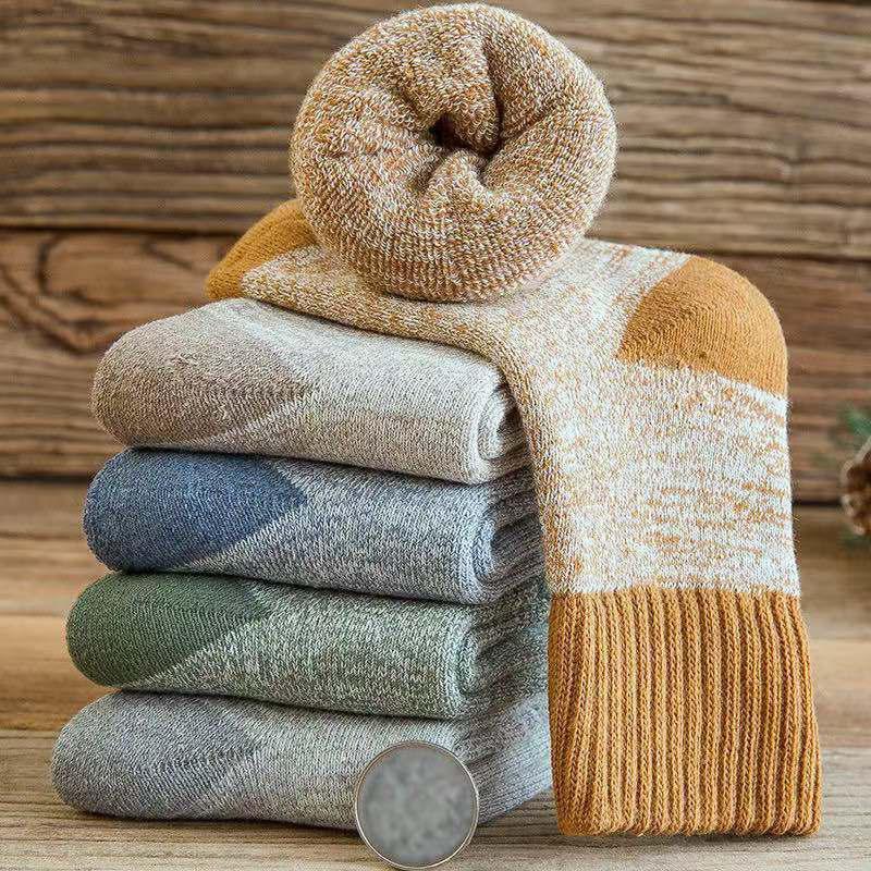 5双装儿童袜子秋冬保暖加厚加绒毛圈袜学生中大童宝宝袜男女小孩莎丞