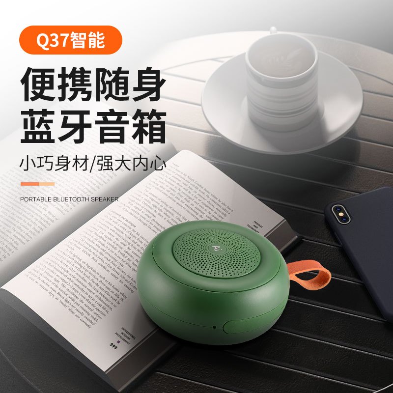 风悦Q37智能蓝牙音箱无线电脑低音炮迷你小音响便携式插卡音响收款播报扩音器车载免提通话 绿色