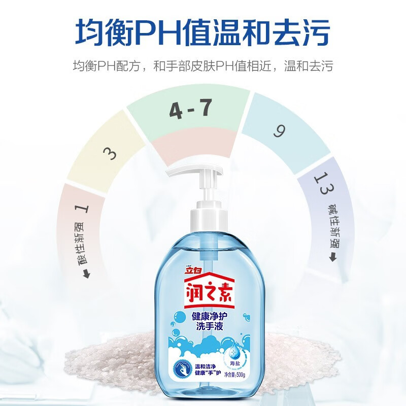 立白 润之素健康净护洗手液(海盐)500g高清大图