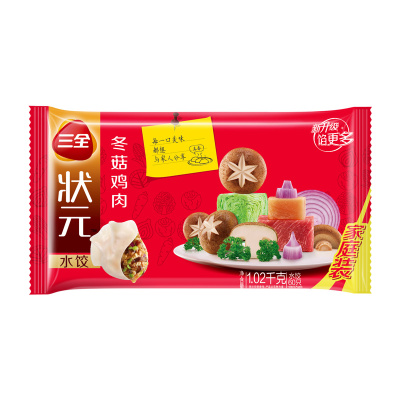 三全状元水饺冬菇鸡肉口味 1020g (60只)