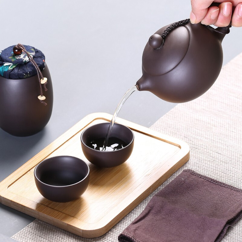 居家旅行茶具套装 伴手礼茶具套装一壶二杯+旅行包高清大图