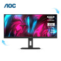 AOC U34P2C 显示器 34英寸 高清超宽屏21:9带鱼屏Type-C接口升降旋转窄边框设计办公游戏娱乐显示屏