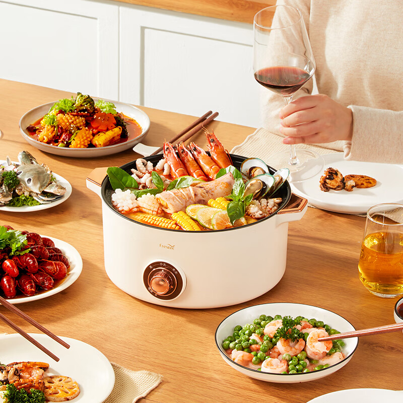 新飞多功能电火锅3L(不带蒸笼) FTHG-R061高清大图