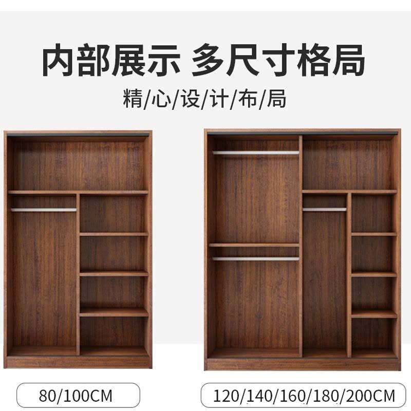 实木衣柜卧室家用出租房用免安装小户型儿童简易组装生态板柜子图片