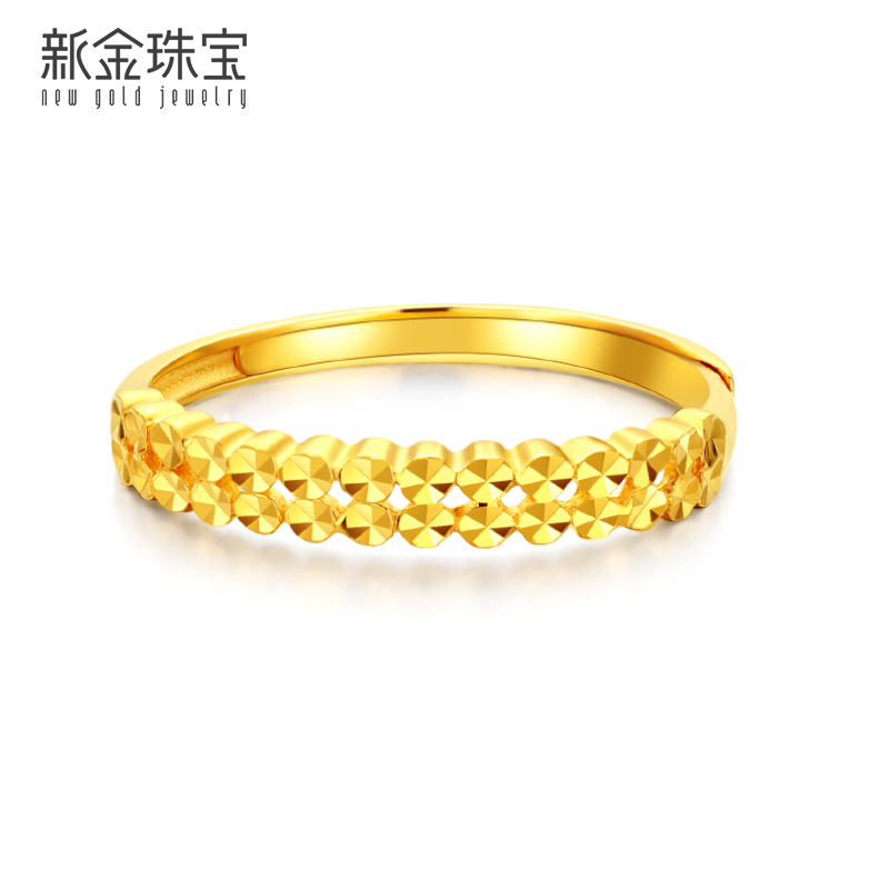 新金珠宝 黄金戒指 5G硬金车花戒指活口LJ5JZ23027X 1042