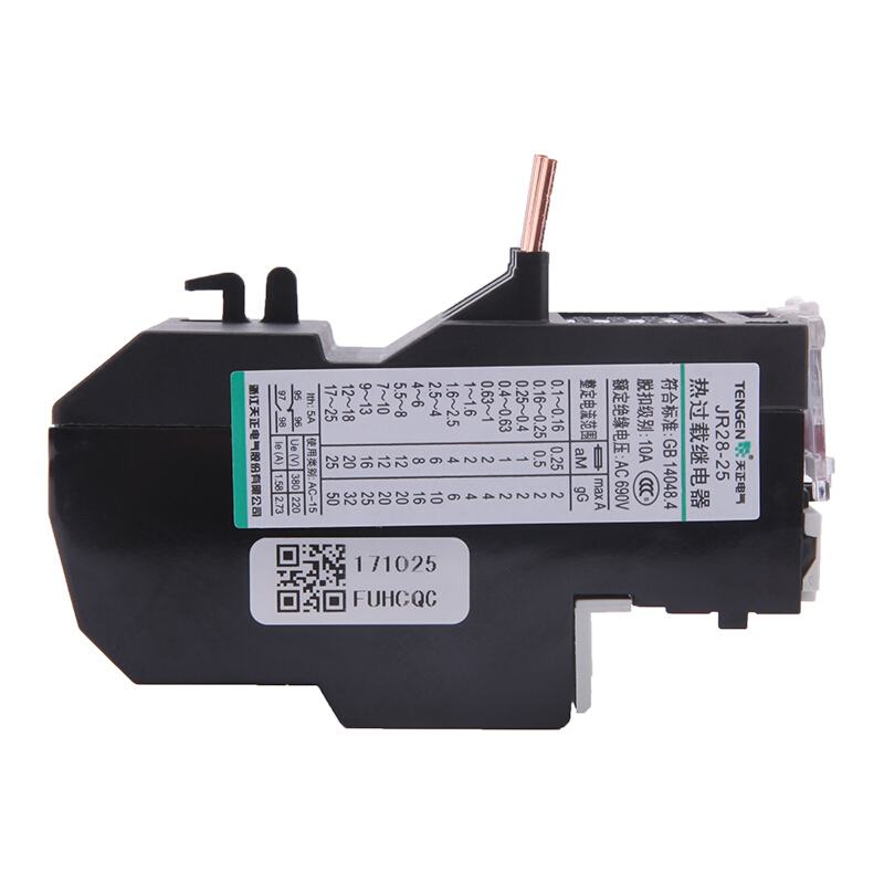 天正电气 JR28 电热式 适配CJX2-25接触器 17-25A 03030010056 过载继电器