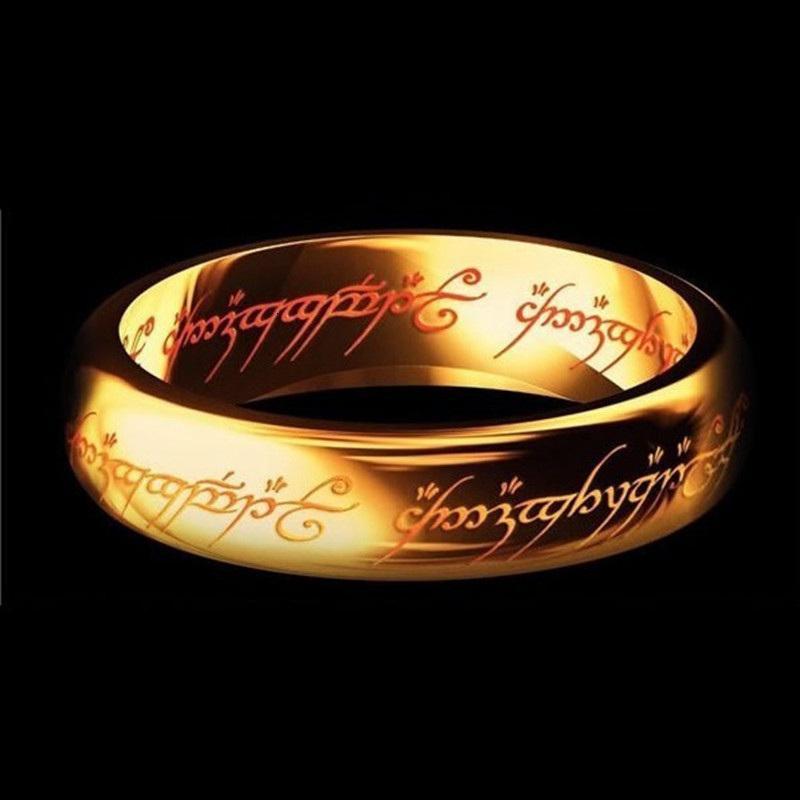 至尊魔戒18K魔戒指环王戒指 18K黄金白金 原版同款 送链子 包邮送女朋友老婆生日送女朋友七夕情人节礼物
