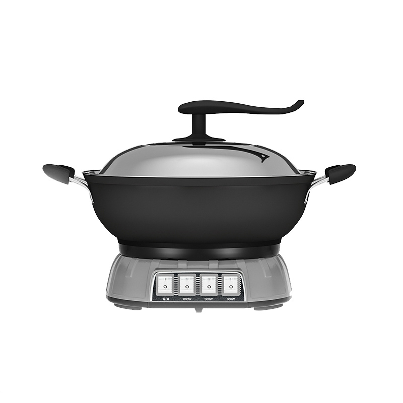 电炒锅家用多功能一体锅电炒菜炒锅电热锅铸铁蒸煮锅多用锅插电锅