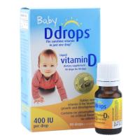 原装进口美国Ddrops 维生素D3婴幼儿儿童补钙滴剂400IU 蓝色（0岁以上）