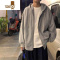 YANXU休闲连帽卫衣男加绒加厚韩版潮流oversize开衫外套