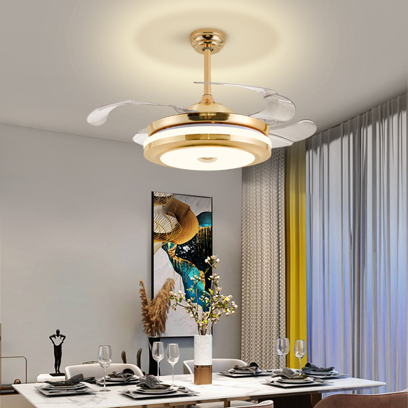 长虹照明2023新款隐形风扇灯现代简约餐厅吊灯遥控鸟巢吊扇灯隐形扇叶