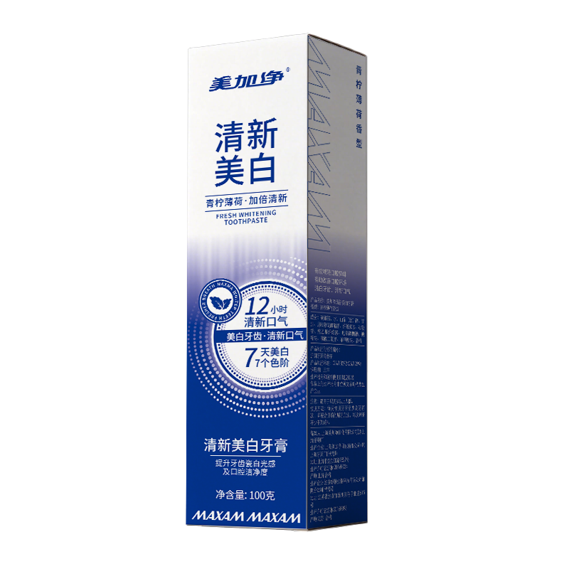 美加净 清新美白牙膏100g