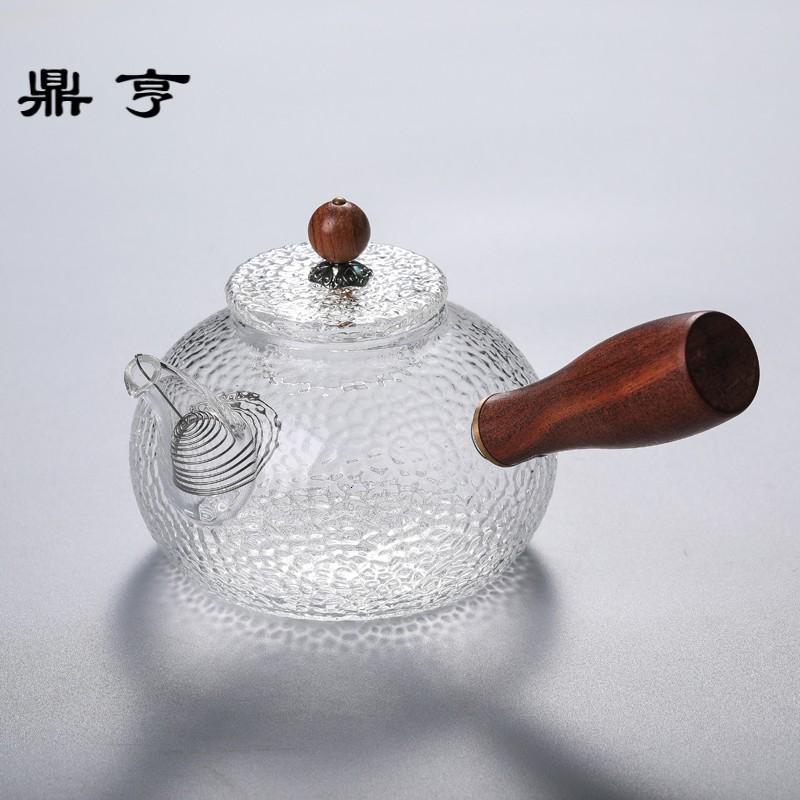 鼎亨耐热玻璃整套功夫茶具套装简约泡茶器透明侧把茶壶茶杯茶道家