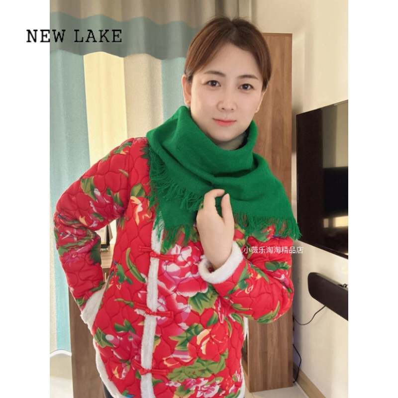 lake花棉袄女冬季新款碎花棉袄年轻人东北大花布衣服棉袄国风村姑棉袄