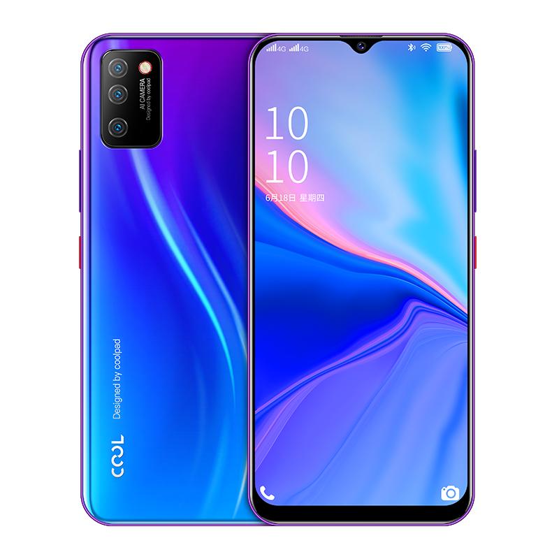 酷派cool10 6.5吋6+128水滴全面屏智能手机 玻璃后盖 侧面指纹解锁 4900毫安大电池 全网通4G 魅光蓝