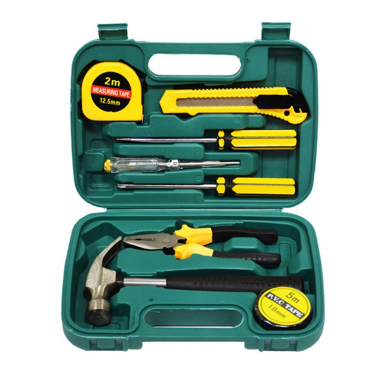 工具套装多功能组合工具箱家用工具箱车载工具电工修理收纳方便 9件套工具箱