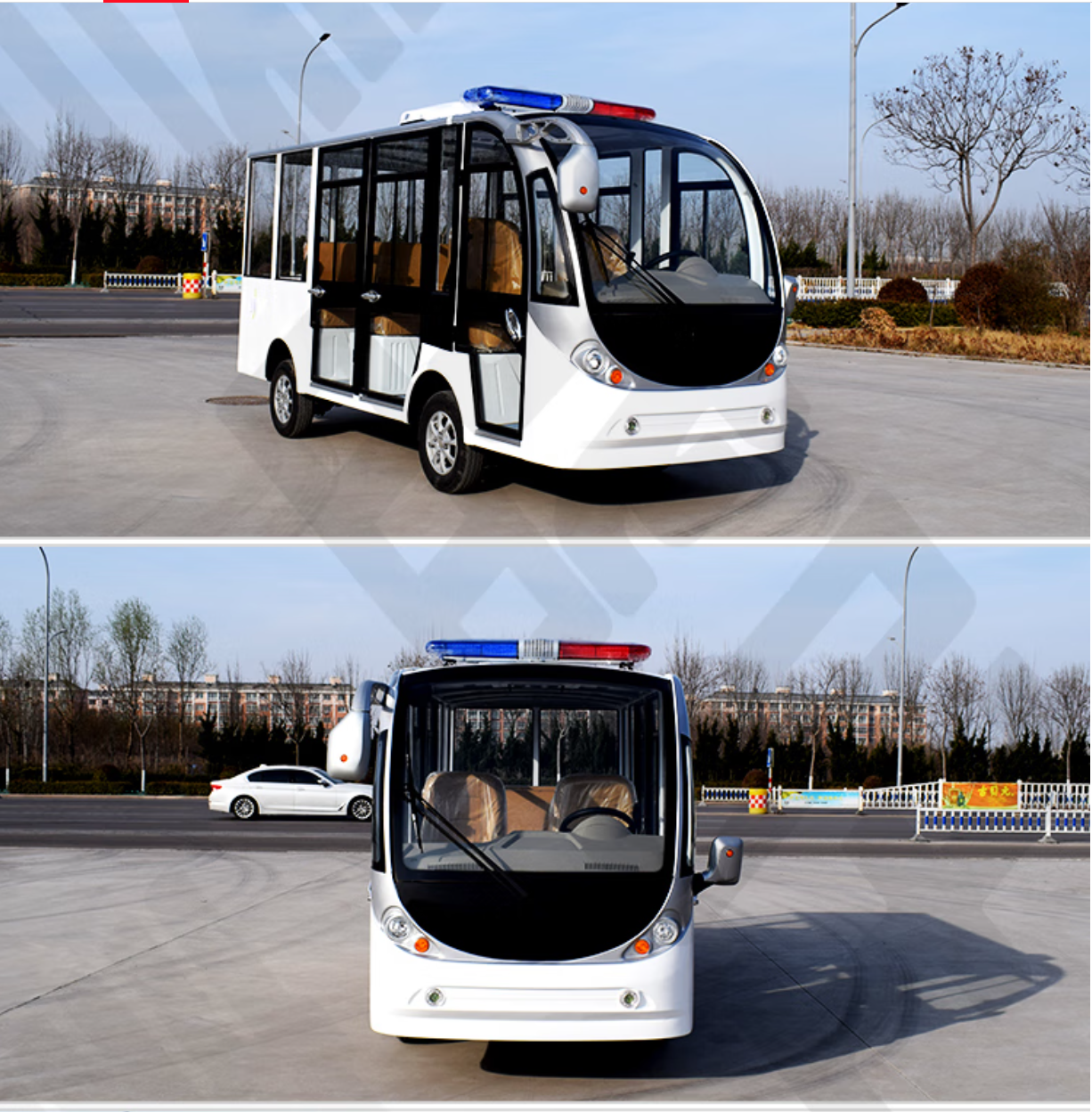 润树叶 电动观光车四轮全封闭8座景区旅游接待摆渡工厂巡逻车 锂电高配高清大图