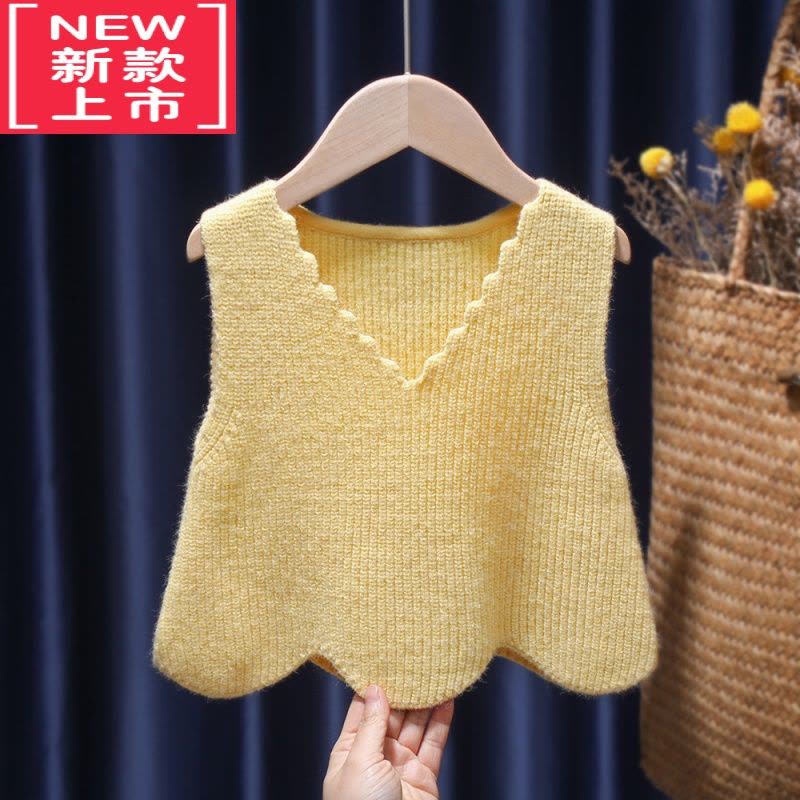 可莉允女童毛衣秋装新款宝宝儿童马甲男孩婴儿背心洋气外穿小童针织衫图片