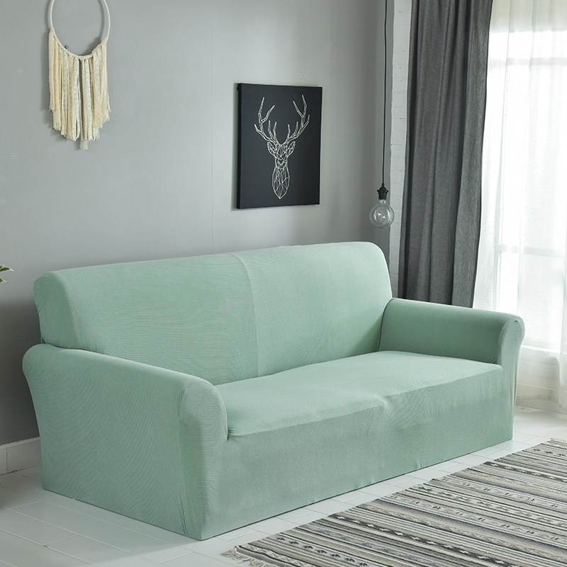 弹力沙发套卍能套四季沙发垫现代简约客厅沙发罩防尘保护罩通用 甜心绿 XL【四人位235-300cm】