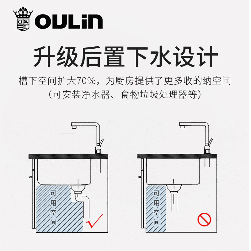 欧琳水槽手工槽台上盆单槽9104 不锈钢洗碗盆洗碗池套装含龙头