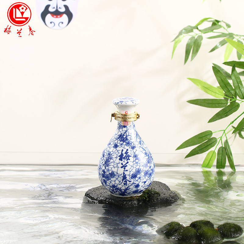 梅兰春 42度鉴赏级Ⅲ 500ml 双瓶装[送礼袋]芝麻香型白酒 中华老字号 京剧大师梅兰芳故乡美酒[新旧包装随机发货]