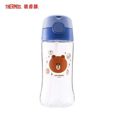 膳魔师（Thermos）纯色系Tritan塑料杯F4011T吸管杯 450ML家用/旅行/通用可爱卡通吸管杯 LF002