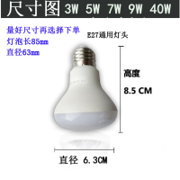 浴霸中间照明灯泡40W浴霸照明灯泡LED3W5W7W9W防水防爆浴霸小灯泡 E27R63节能 LED照明 5W白光2个