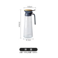 1个蓝色[好用] 简萌防漏玻璃油壶不漏油油壶家用厨房油罐油瓶醋壶油瓶酱油瓶