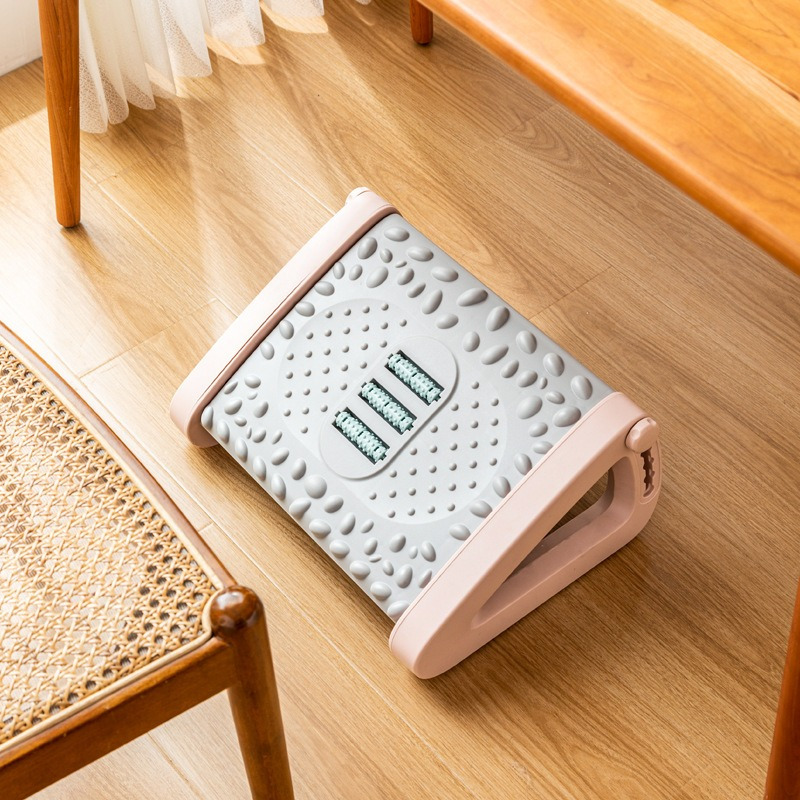 丽佳邦指压板按摩垫脚凳带滚轮脚底按摩凳家用沙发休闲踩脚凳搭脚踏板少女粉(专利产品&直播款)升降可调节高清大图