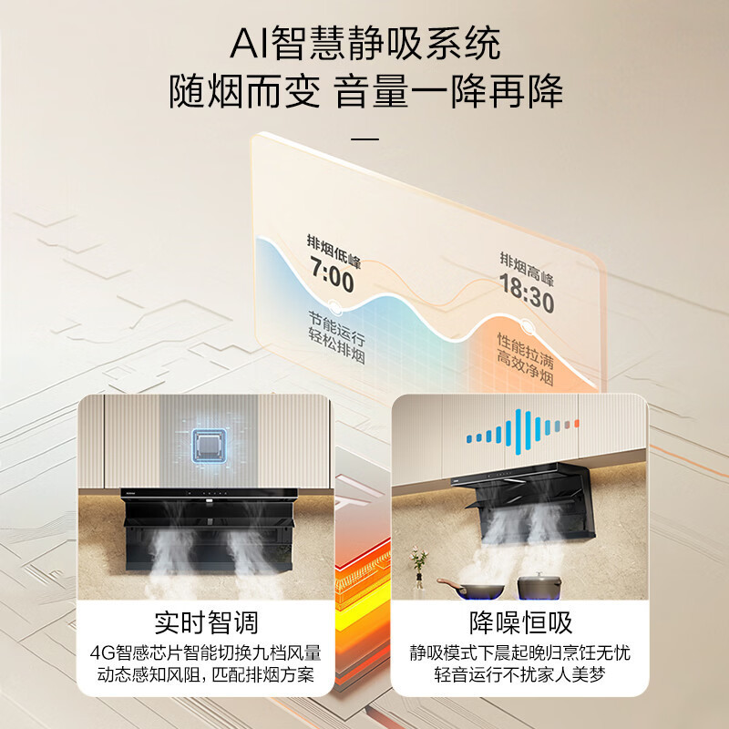 老板[第五代小黑翼D1H]30风量大吸力免费安装 抽排吸油烟机燃气灶套装家用低音一级能效 D1H顶配单烟机高清大图