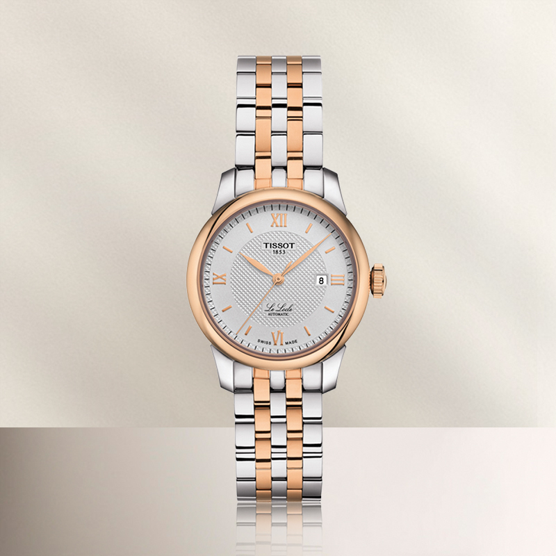 天梭tissot瑞士手表力洛克系列钢带机械女表经典商务表t0062072203800