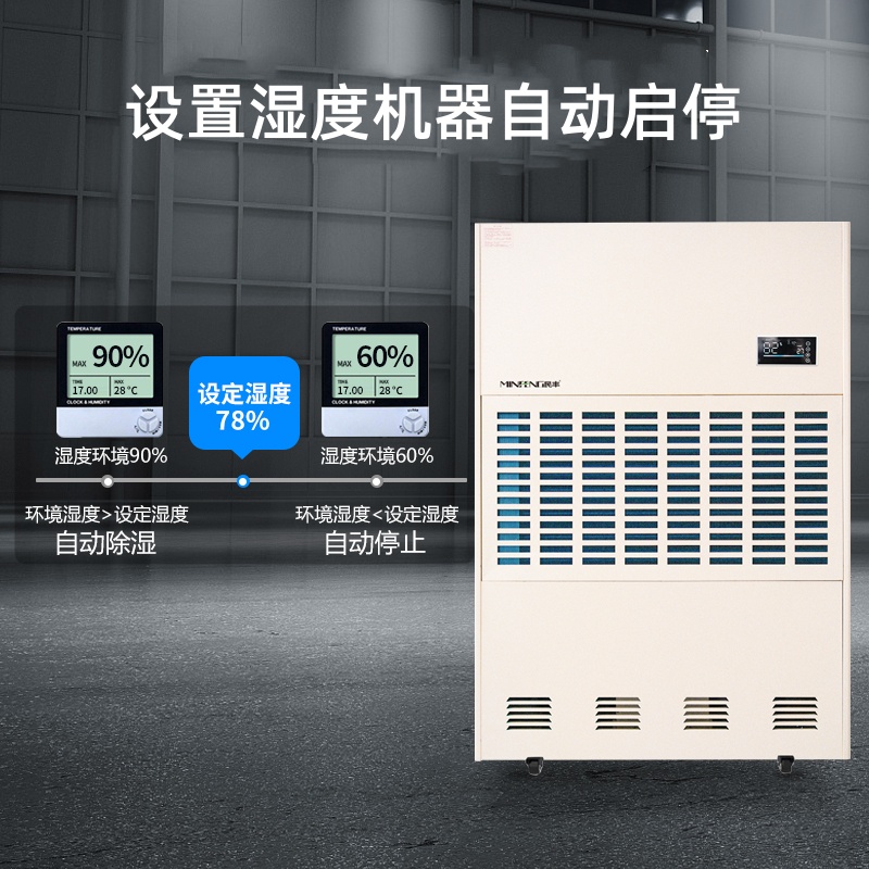 民丰MF-480CZKT480L/D360-720㎡6000W1180*450*1830mm380V/50HZ工业吸湿机高清大图
