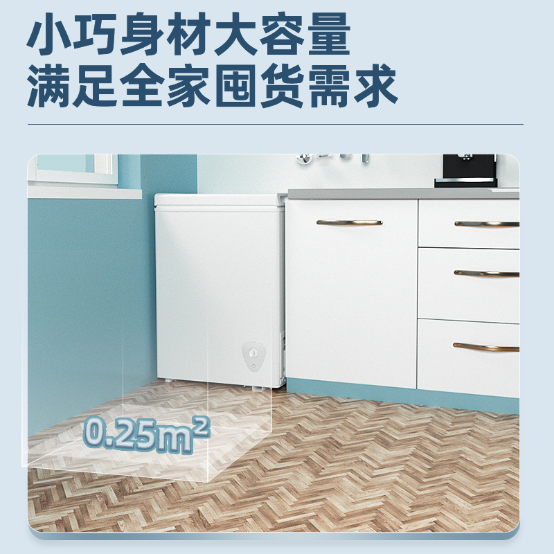 夏新48升冰柜一级能效小型家用冰箱冷柜冷藏迷你保鲜冷冻两用