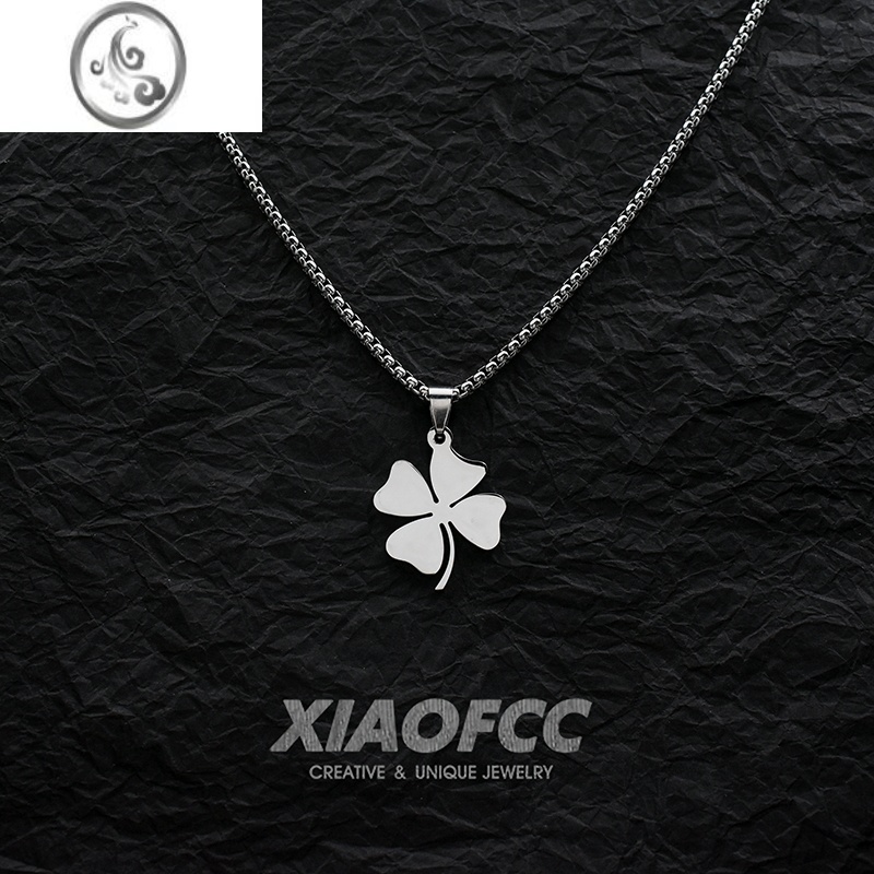 JiMi钛钢不掉色四叶草项链男女2023年新款夏季轻奢小众设计毛衣链