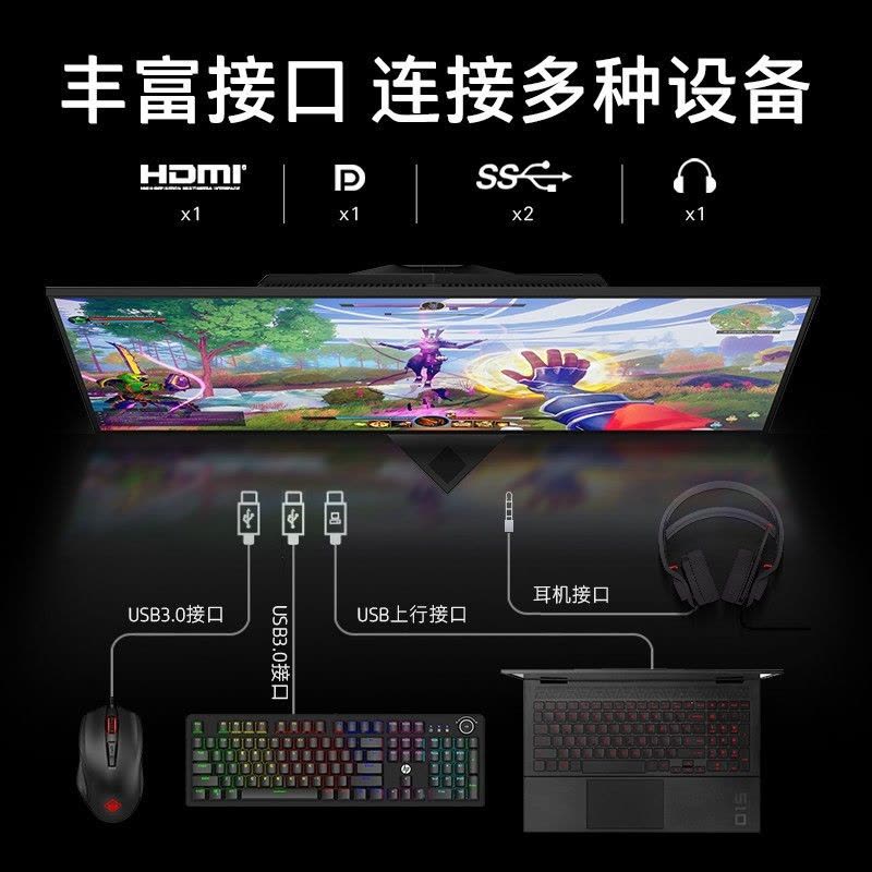 惠普(HP)家用商务办公游戏电竞高清电脑屏幕显示器 OMEN 25i[24.5英寸]165Hz 防蓝光图片