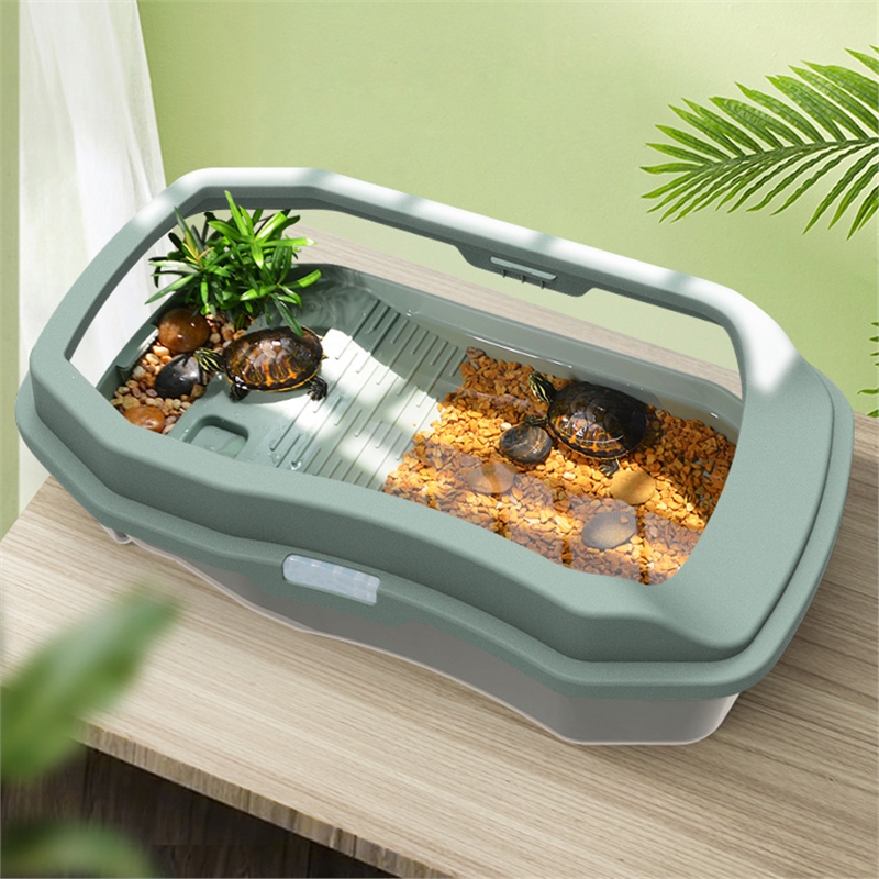 乌龟缸带晒台生态造景别墅米妮家用养龟的专用缸巴西龟草龟鳄龟饲养箱