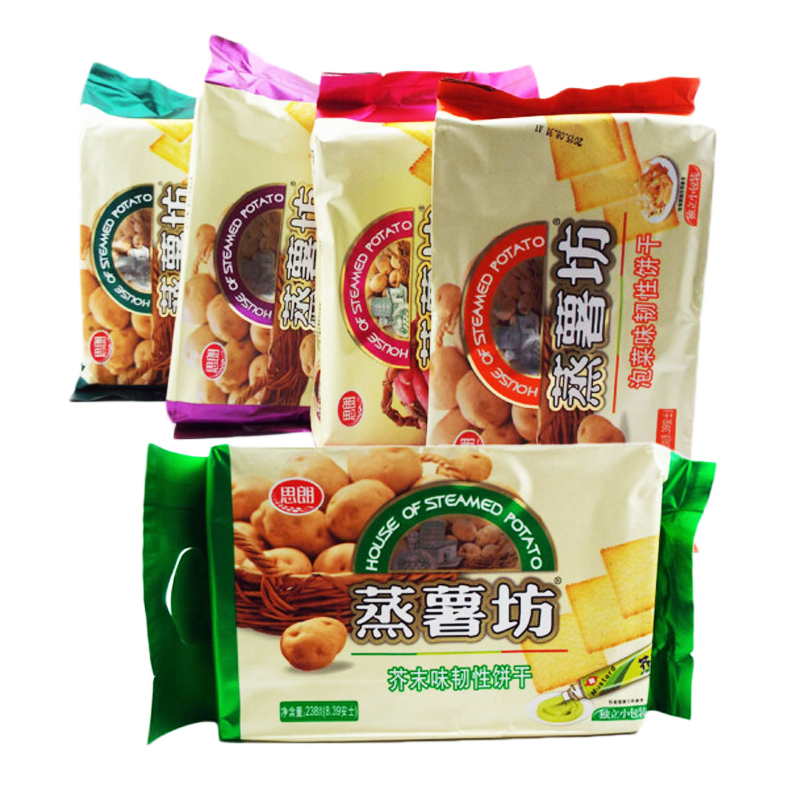 思朗蒸薯坊饼干原滋味番茄味泡菜味红薯味238克点心休闲办公零食