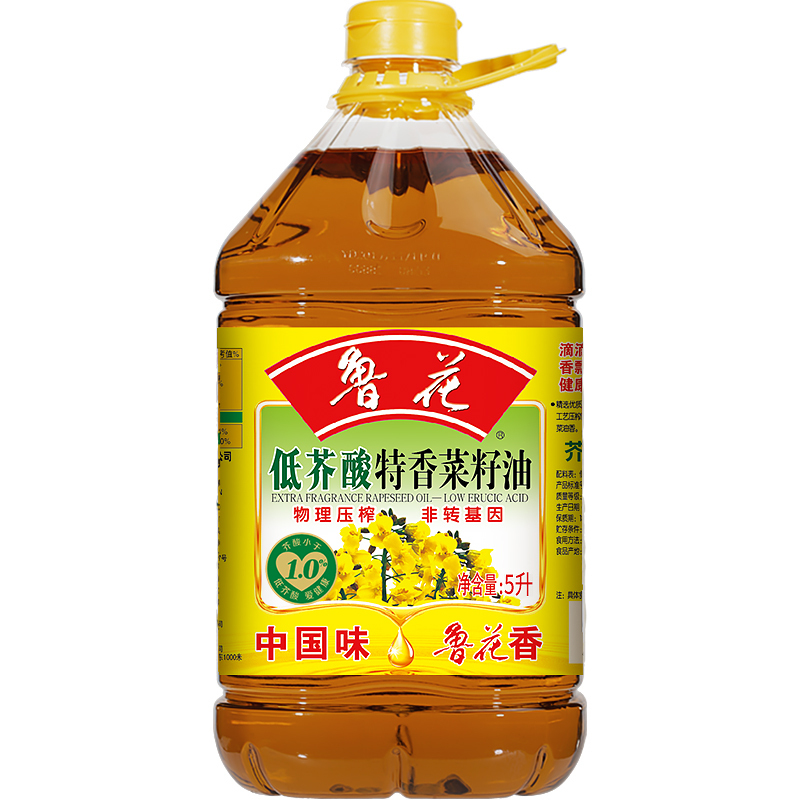 鲁花低芥酸特香菜籽油5L*3 食用油 非转基因 粮油 礼品 家用炒菜 植物油 营养健康轻食 送礼佳品 物理压榨 香浓味美