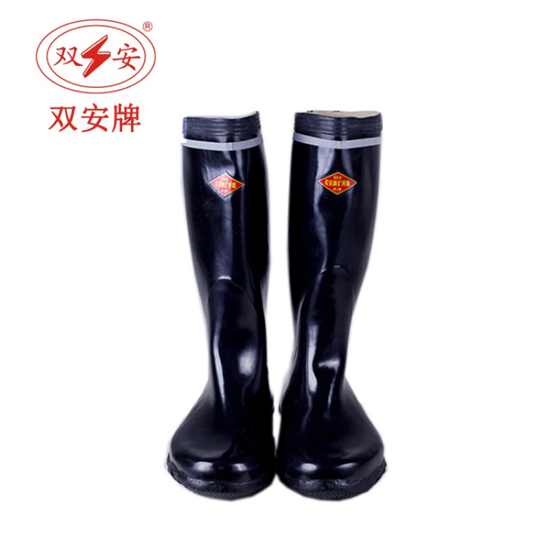 天津双安6kv绝缘靴高筒工矿靴 防触电矿用雨靴 带反光条 厂家直销高清大图