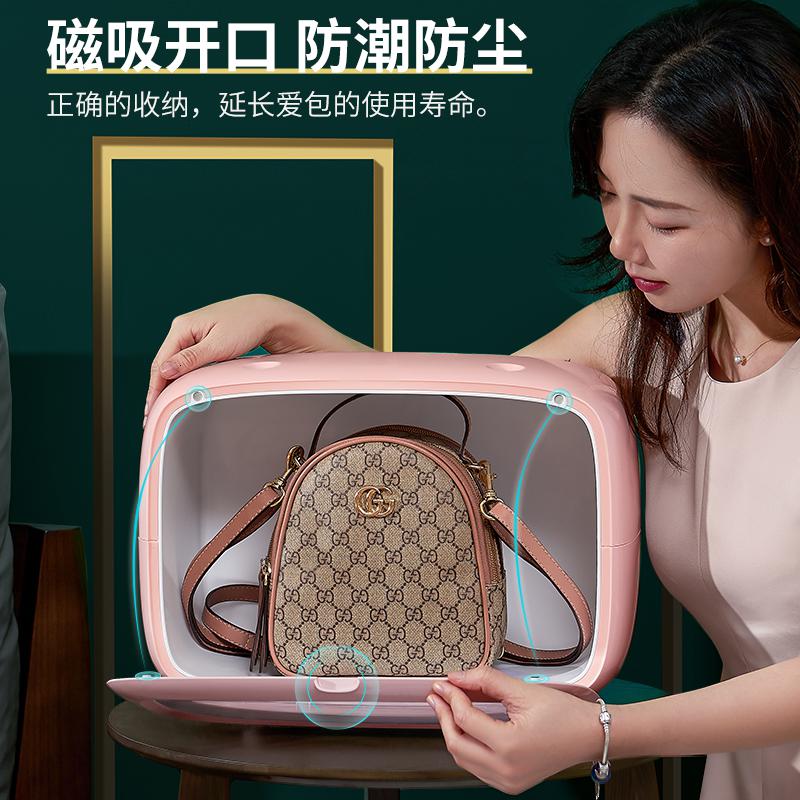 家柏饰(CORATED)包包收纳防尘袋透明保护放女包的隔板收纳整理箱置物架储物盒高清大图
