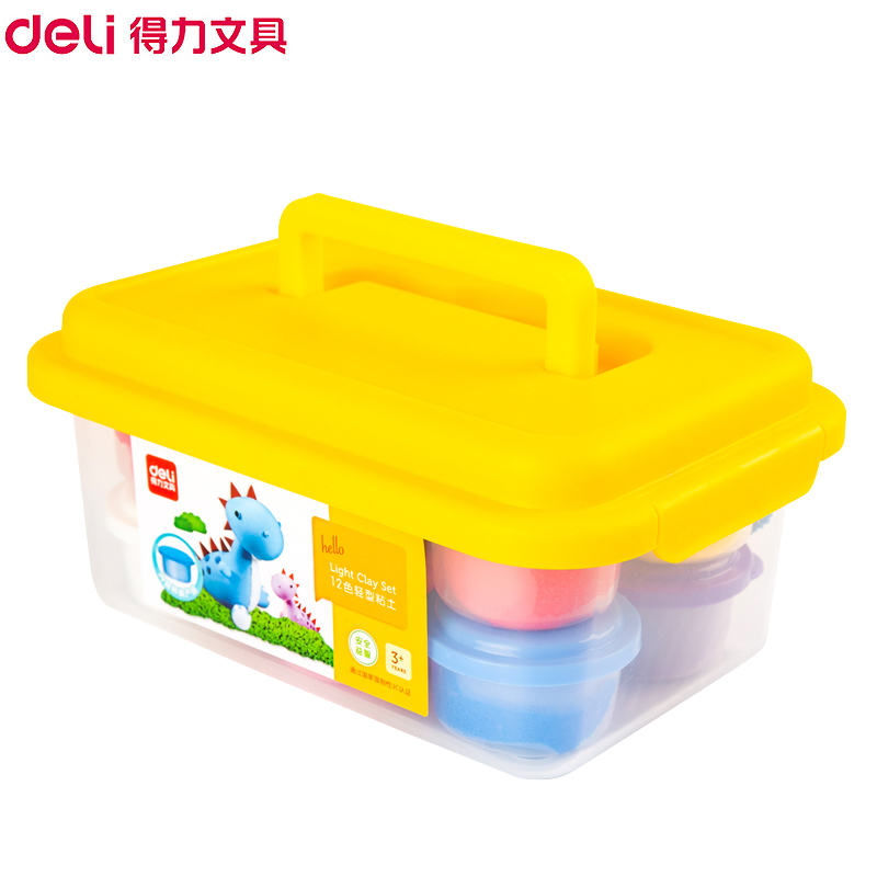 得力(deli)67847超轻黏土12色 橡皮泥学生礼盒